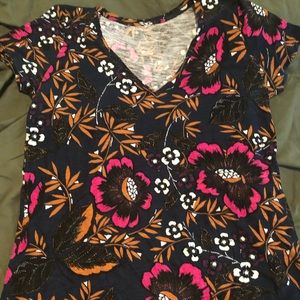 A New Day Navy floral t shirt XXL EUC